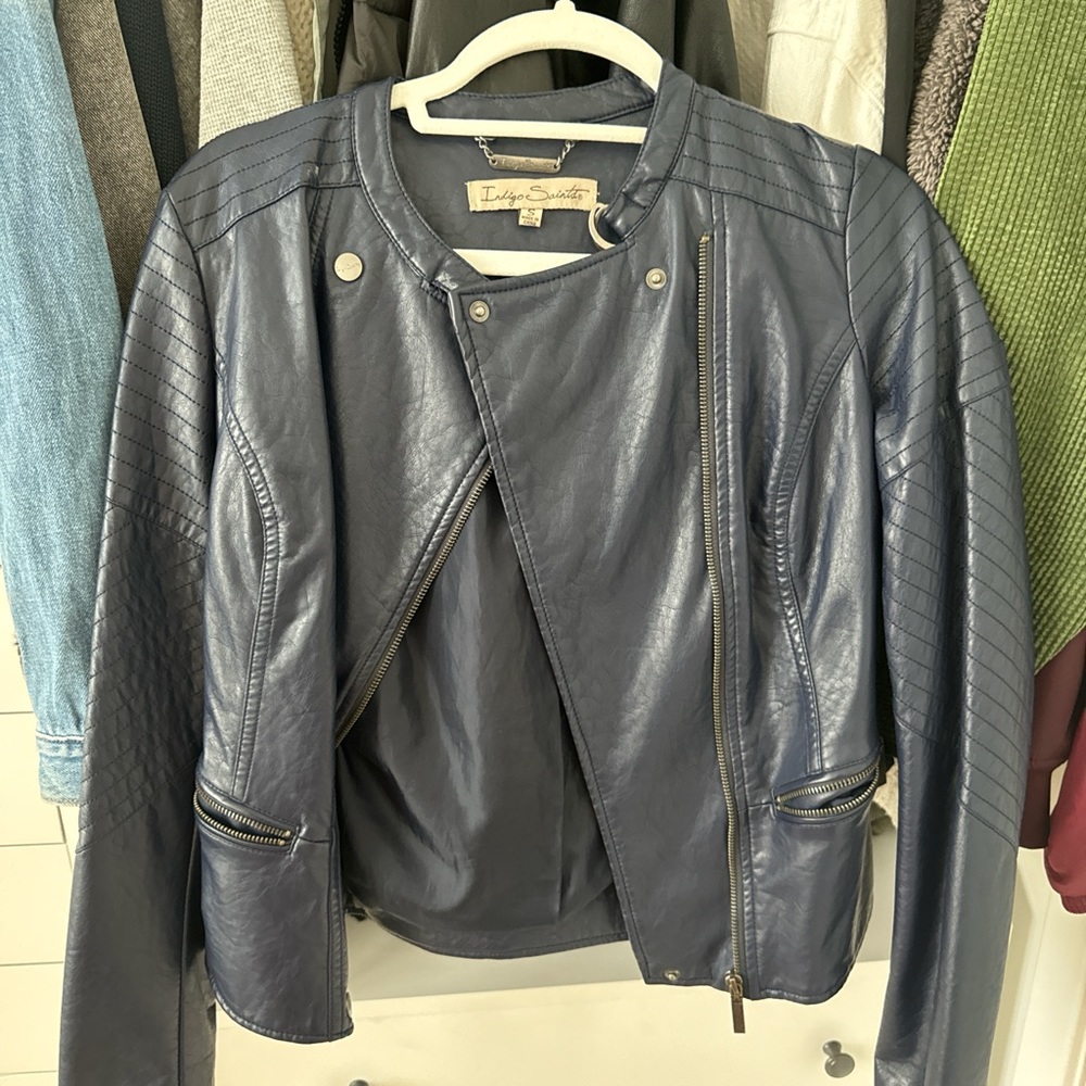 Vintage navy leather jacket